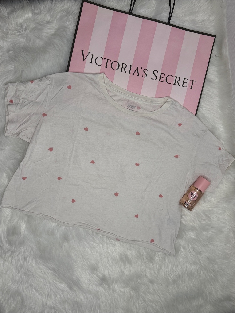 PINK Campus Tee cropped size Small S